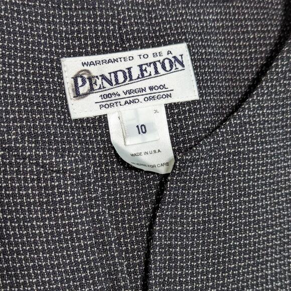 Vintage Pendleton Virgin Wool Blazer Suit Jacket Full ZIp Gray Womens 10 Corp - Picture 3 of 4